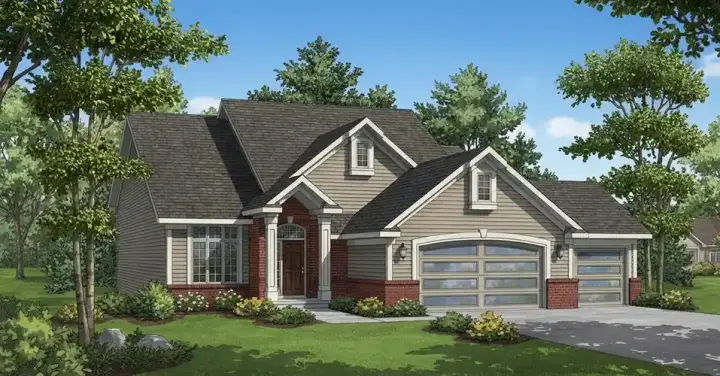 Traditional house plans 7-767 - front exterior, 1,950 sq ft, 4 bed, 3 bath house plans | Monster House Plans