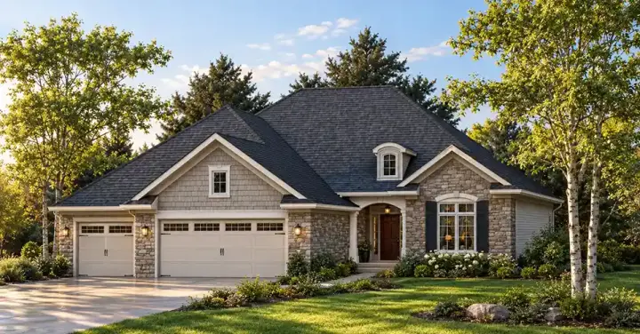 European house plans 7-770 - front exterior, 2,079 sq ft, 2 bed, 2 bath house plans | Monster House Plans