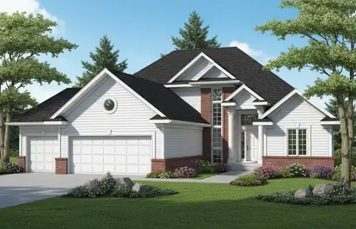 Traditional house plans 7-771 - front exterior, 2,087 sq ft, 3 bed, 2 bath house plans | Monster House Plans