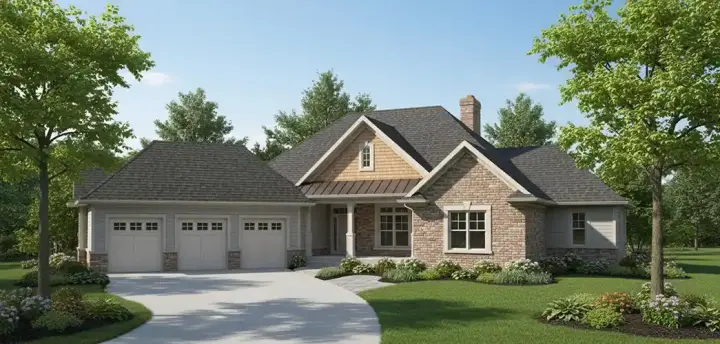 Traditional house plans 7-780 - front exterior, 2,508 sq ft, 3 bed, 2 bath house plans | Monster House Plans