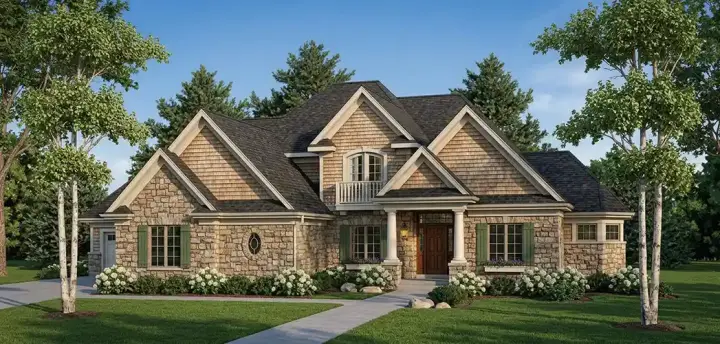 French Country house plans 7-783 - front exterior, 2,874 sq ft, 4 bed, 2 bath house plans | Monster House Plans