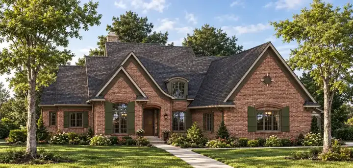 French Country house plans 7-786 - front exterior, 3,251 sq ft, 4 bed, 3 bath house plans | Monster House Plans