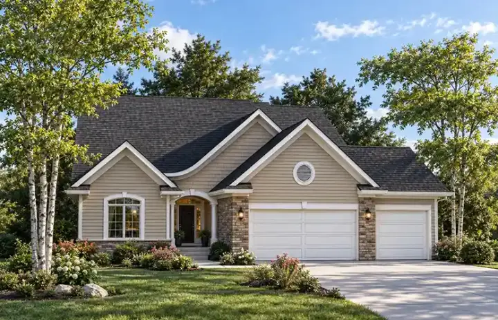 European house plans 7-792 - front exterior, 1,568 sq ft, 2 bed, 2 bath house plans | Monster House Plans
