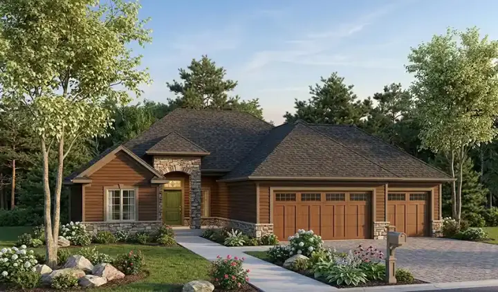 Traditional house plans 7-798 - front exterior, 1,827 sq ft, 2 bed, 2 bath house plans | Monster House Plans