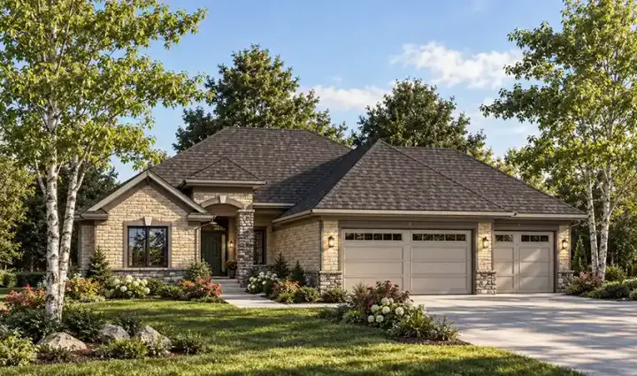 Traditional house plans 7-799 - front exterior, 3,082 sq ft, 4 bed, 2 bath house plans | Monster House Plans
