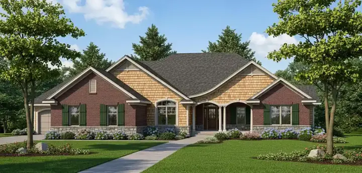 European house plans 7-807 - front exterior, 2,269 sq ft, 2 bed, 1 bath house plans | Monster House Plans