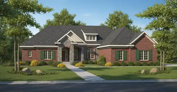 European house plans 7-809 - front exterior, 2,431 sq ft, 2 bed, 3 bath house plans | Monster House Plans