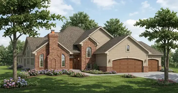 Traditional house plans 7-810 - front exterior, 2,481 sq ft, 3 bed, 3 bath house plans | Monster House Plans