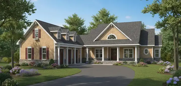 Southern house plans 7-813 - front exterior, 4,441 sq ft, 5 bed, 4 bath house plans | Monster House Plans