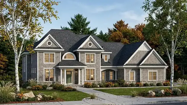 Traditional house plans 7-822 - front exterior, 4,422 sq ft, 4 bed, 4 bath house plans | Monster House Plans