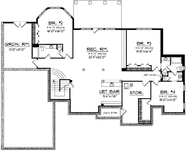 Lower Floor Plan: 7-823