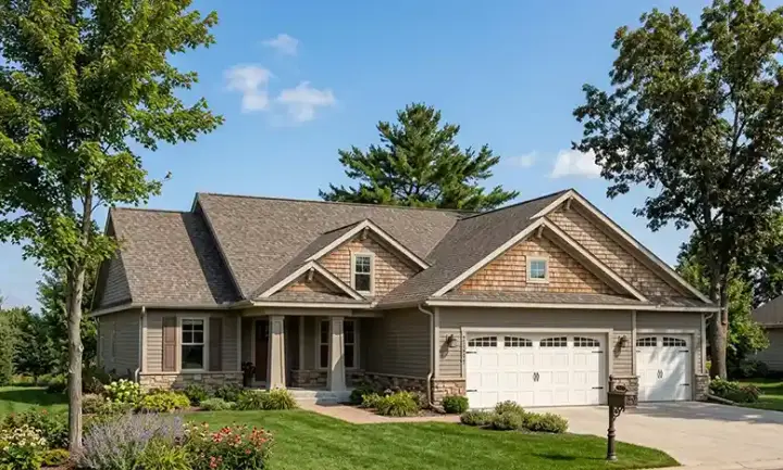 Traditional house plans 7-830 - front exterior, 1,426 sq ft, 2 bed, 2 bath house plans | Monster House Plans