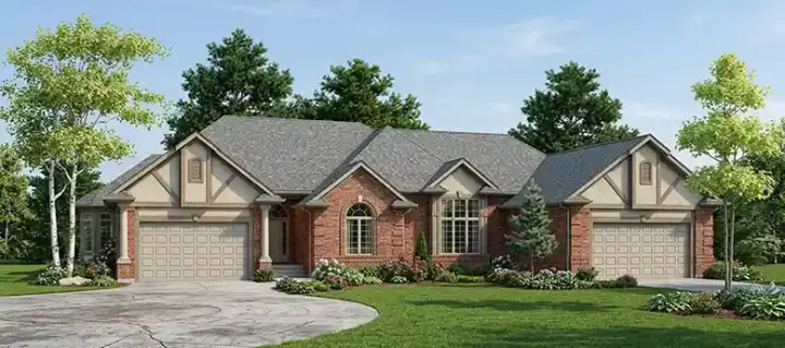 Traditional house plans 7-844 - front exterior, 3,956 sq ft, 4 bed, 4 bath house plans | Monster House Plans