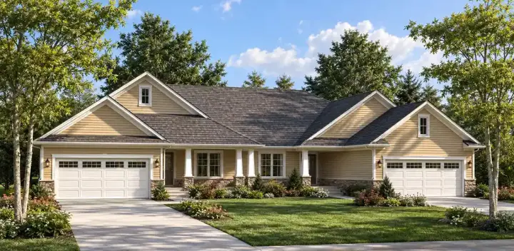 Traditional house plans 7-852 - front exterior, 3,204 sq ft, 6 bed, 4 bath house plans | Monster House Plans