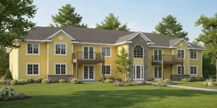 Traditional house plans 7-874 - front exterior, 7,864 sq ft, 16 bed, 8 bath house plans | Monster House Plans
