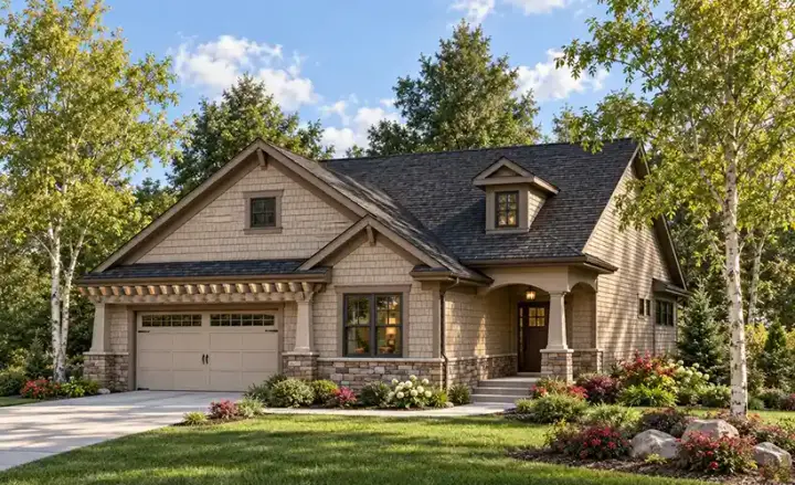 Craftsman house plans 7-894 - front exterior, 1,580 sq ft, 2 bed, 2 bath house plans | Monster House Plans