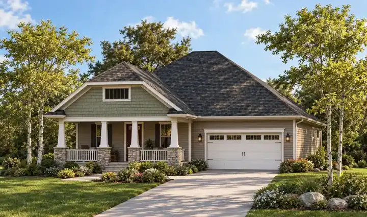 Craftsman house plans 7-898 - front exterior, 1,772 sq ft, 2 bed, 2 bath house plans | Monster House Plans