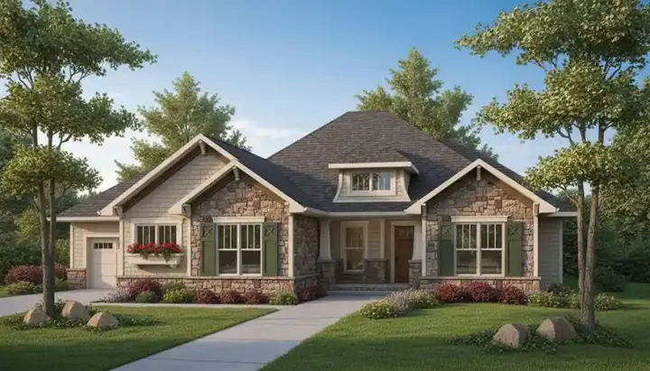 Hampton house plans 7-901 - front exterior, 3,634 sq ft, 4 bed, 3 bath house plans | Monster House Plans