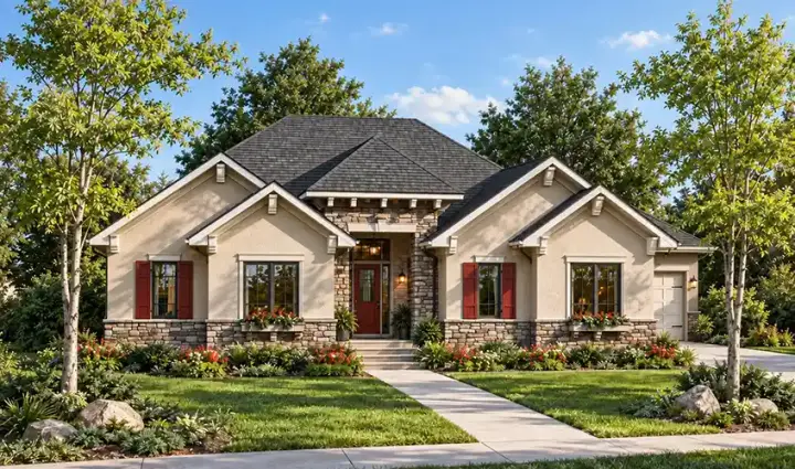 Traditional house plans 7-905 - front exterior, 2,016 sq ft, 2 bed, 2 bath house plans | Monster House Plans
