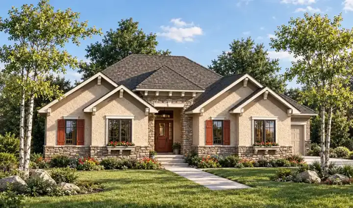 Traditional house plans 7-906 - front exterior, 3,140 sq ft, 3 bed, 3 bath house plans | Monster House Plans