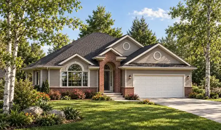 Traditional house plans 7-908 - front exterior, 1,409 sq ft, 2 bed, 2 bath house plans | Monster House Plans