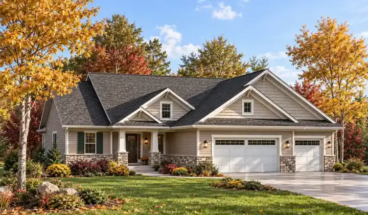 Craftsman house plans 7-909 - front exterior, 1,428 sq ft, 2 bed, 2 bath house plans | Monster House Plans