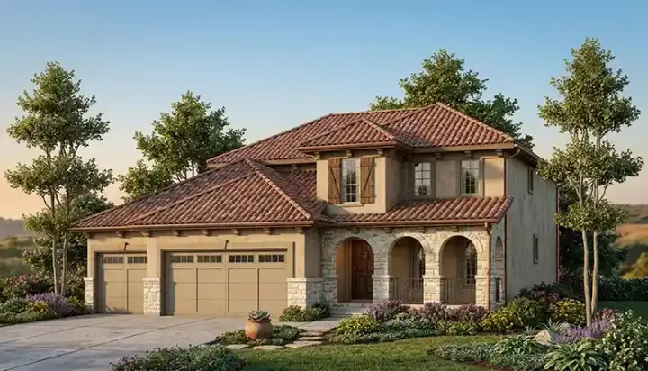 Mediterranean house plans 7-918 - front exterior, 2,388 sq ft, 4 bed, 2 bath house plans | Monster House Plans