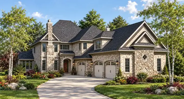 European house plans 7-920 - front exterior, 2,978 sq ft, 4 bed, 3 bath house plans | Monster House Plans