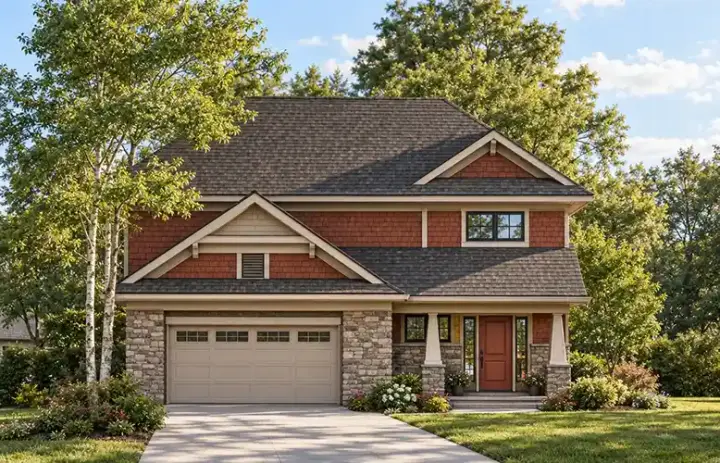 Craftsman house plans 7-923 - front exterior, 1,617 sq ft, 3 bed, 2 bath house plans | Monster House Plans