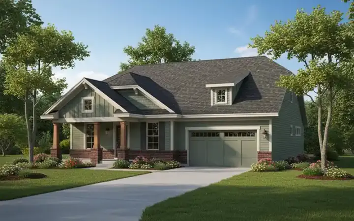 Bungalow house plans 7-925 - front exterior, 1,772 sq ft, 2 bed, 2 bath house plans | Monster House Plans