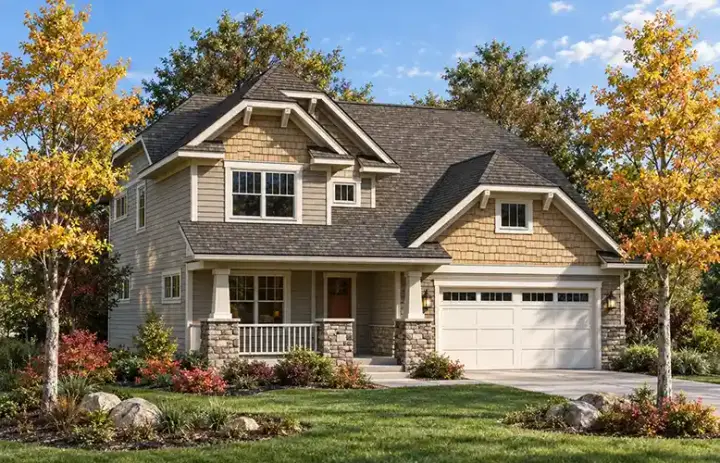 Craftsman house plans 7-931 - front exterior, 2,587 sq ft, 4 bed, 4 bath house plans | Monster House Plans