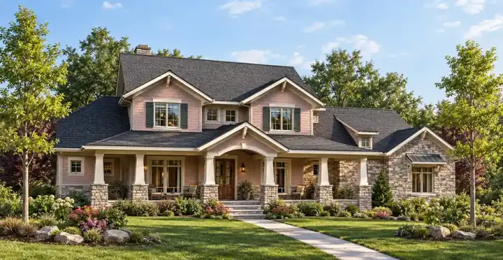 Country house plans 7-933 - front exterior, 3,263 sq ft, 4 bed, 3 bath house plans | Monster House Plans