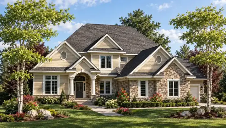 Traditional house plans 7-934 - front exterior, 3,584 sq ft, 4 bed, 3 bath house plans | Monster House Plans