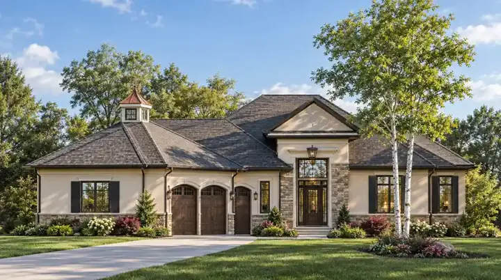 Traditional house plans 7-936 - front exterior, 3,692 sq ft, 3 bed, 3 bath house plans | Monster House Plans