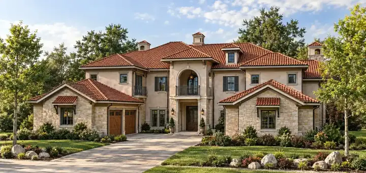 Mediterranean house plans 7-940 - front exterior, 6,757 sq ft, 4 bed, 6 bath house plans | Monster House Plans
