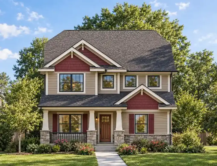 Craftsman house plans 7-946 - front exterior, 2,063 sq ft, 3 bed, 2 bath house plans | Monster House Plans
