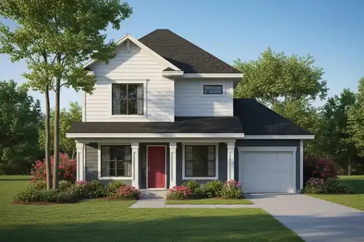 Traditional house plans 7-947 - front exterior, 1,233 sq ft, 2 bed, 2 bath house plans | Monster House Plans