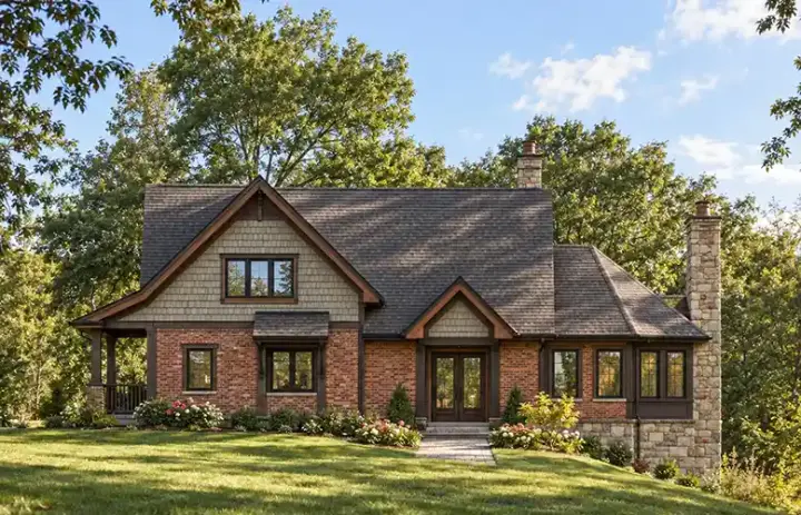 European house plans 7-948 - front exterior, 4,244 sq ft, 4 bed, 3 bath house plans | Monster House Plans