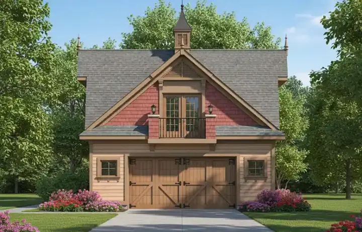 Craftsman house plans 7-949 - front exterior, 535 sq ft, 0 bed, 0 bath house plans | Monster House Plans
