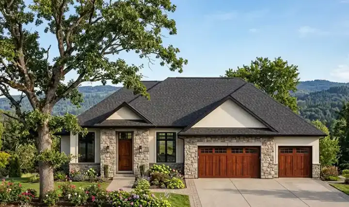 Traditional house plans 7-956 - front exterior, 2,058 sq ft, 2 bed, 2 bath house plans | Monster House Plans