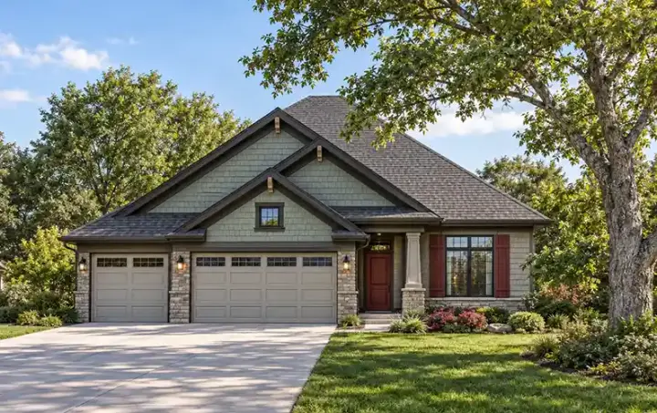 Craftsman house plans 7-976 - front exterior, 1,485 sq ft, 2 bed, 2 bath house plans | Monster House Plans
