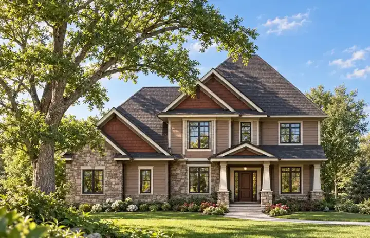 Traditional house plans 7-978 - front exterior, 3,210 sq ft, 4 bed, 3 bath house plans | Monster House Plans