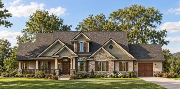 Country house plans 7-984 - front exterior, 2,492 sq ft, 2 bed, 2 bath house plans | Monster House Plans