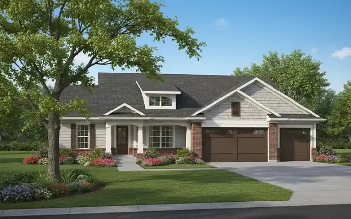 Bungalow house plans 7-990 - front exterior, 1,282 sq ft, 3 bed, 2 bath house plans | Monster House Plans