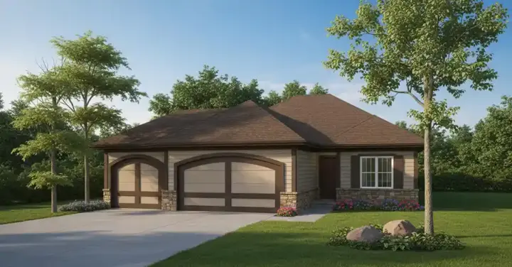 Traditional house plans 7-998 - front exterior, 1,367 sq ft, 2 bed, 2 bath house plans | Monster House Plans