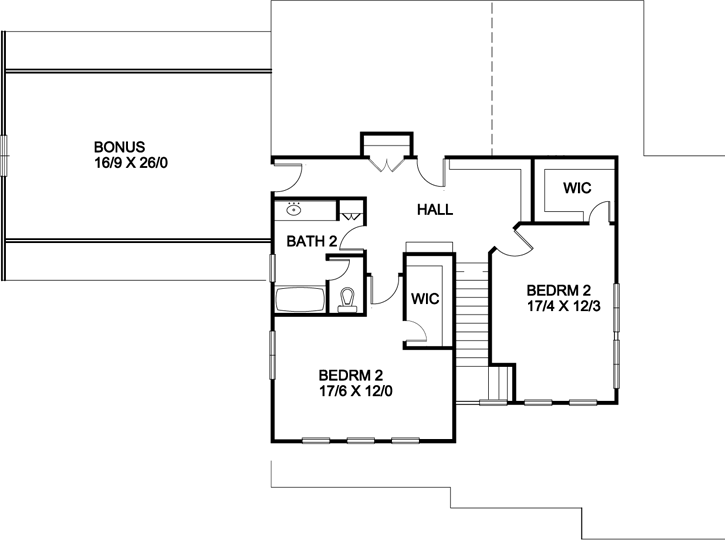 Upper/Second Floor Plan: 70-106