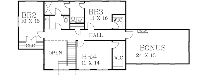 Upper/Second Floor Plan: 70-108