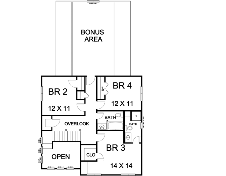 Upper/Second Floor Plan: 70-110
