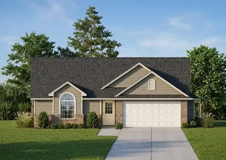 Traditional house plans 71-114 - front exterior, 1,282 sq ft, 3 bed, 2 bath house plans | Monster House Plans