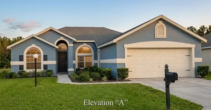 Sunbelt house plans 71-135 - front exterior, 1,424 sq ft, 3 bed, 2 bath house plans | Monster House Plans